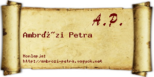 Ambrózi Petra névjegykártya