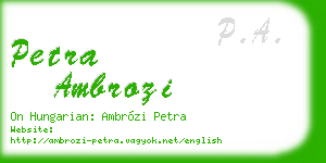 petra ambrozi business card