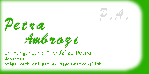 petra ambrozi business card